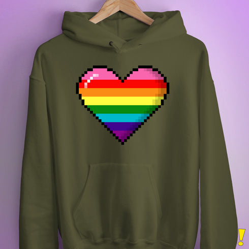 Gilbert Baker LGBTQ Rainbow Pride Pixel Heart - Army